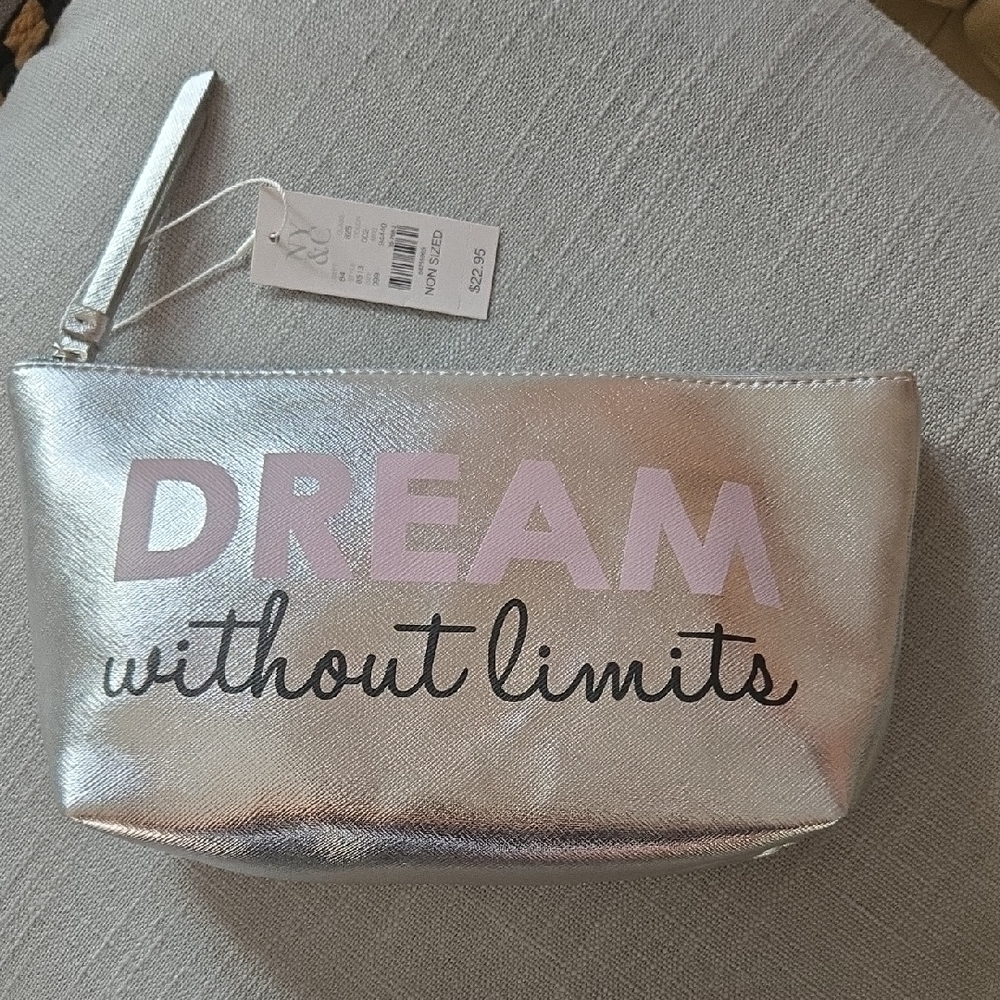 💕New York & Company Silver Cosmetic Pouch 🩷 NEW